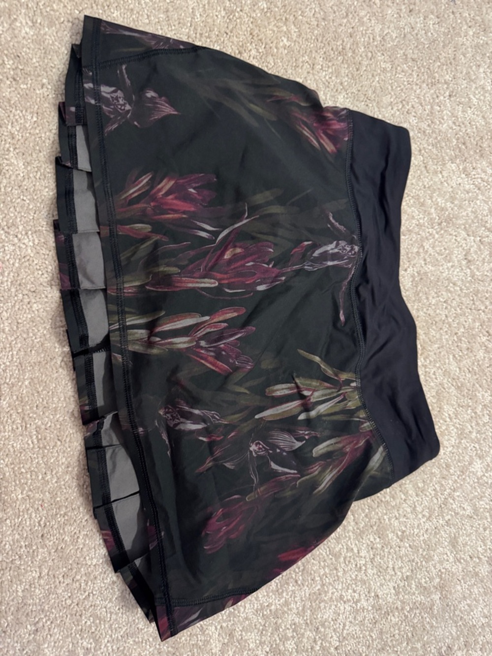 lululemon athletica Black Floral Athletic Skirt